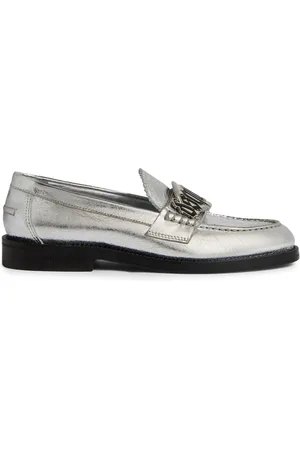 Dsquared2 Gothic metallic-finish leather loafers