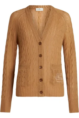 Etro Pegaso-motif cable-knit cardigan