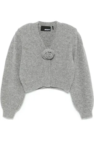 ROTATE Fine-knit cropped cardigan