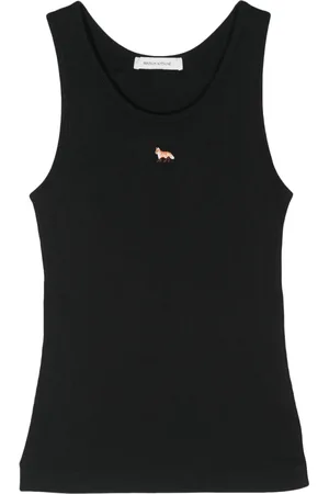 Maison Kitsuné Fox-motif ribbed tank top