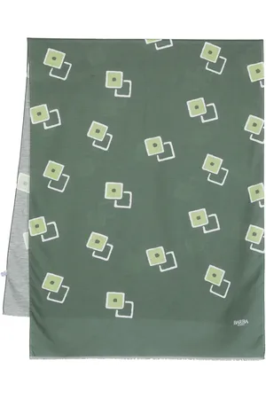 BARBA Graphic-print frayed scarf