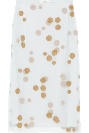 Fendi Bead-embellished tulle midi skirt