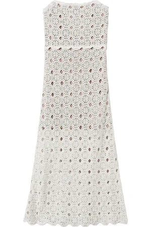 Twin-Set Crochet-knit bustier midi dress
