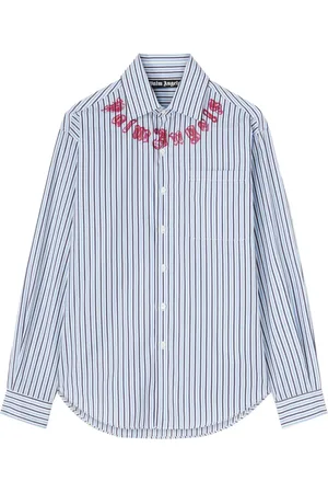 Palm Angels Logo-print striped cotton shirt