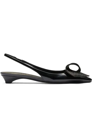 Prada 25mm appliqu??-detail leather pumps