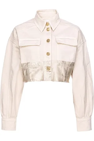 Pinko Metallic panelled denim jacket