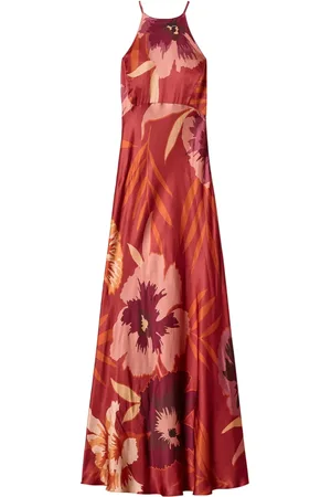 Twin-Set Floral satin maxi dress