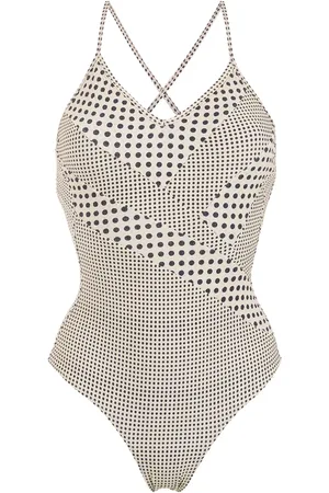 AMIR SLAMA Polka-dot print panelled swimsuit