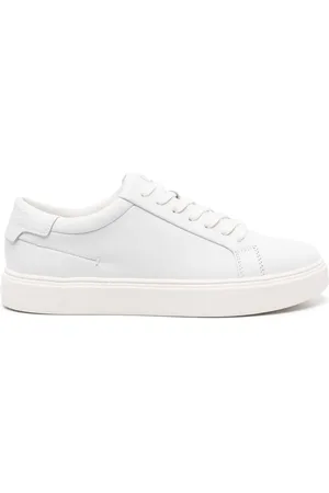 Calvin Klein Logo-debossed leather sneakers