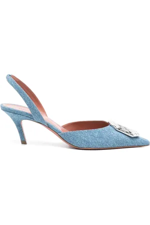 Amina Muaddi 60mm Camelia gem-embellished pumps