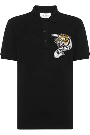 Philipp Plein Tiger-appliqu?? cotton polo shirt