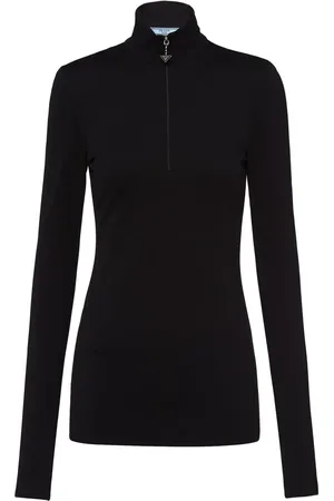 Prada Triangle-logo roll-neck top