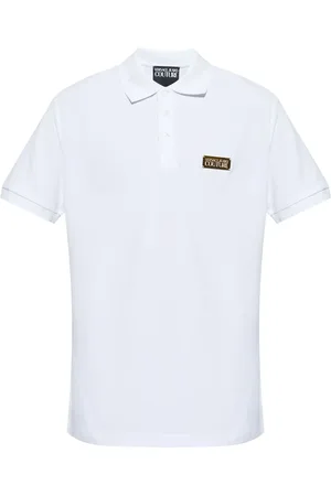VERSACE Logo-plaque piqu?? polo shirt