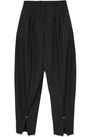 MUGLER Pinstripe pierced trousers