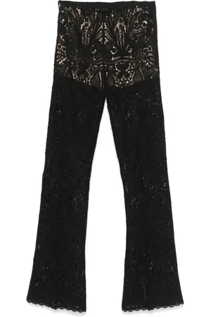 Twin-Set Lace-panel trousers