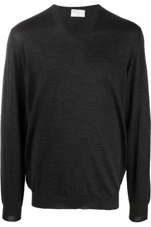 FEDELI V-neck virgin wool jumper