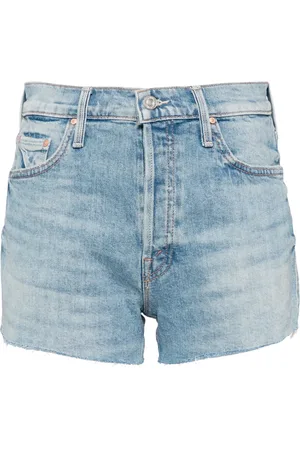 Mother Tomcat Kick raw-cut denim shorts