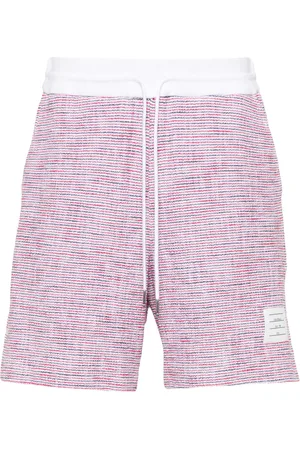 Thom Browne Mid-rise tweed track shorts