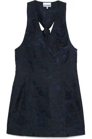 Ganni Botanical-jacquard mini dress
