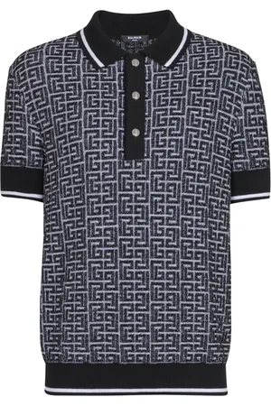 Balmain Labyrinth knitted polo shirt