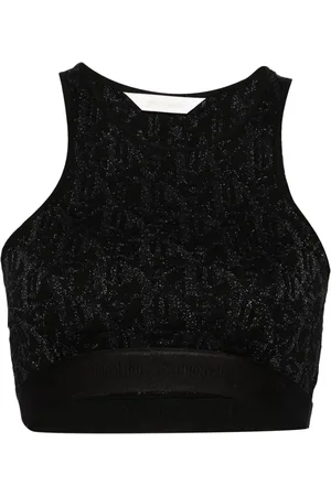 Palm Angels Monogram-jacquard crop top