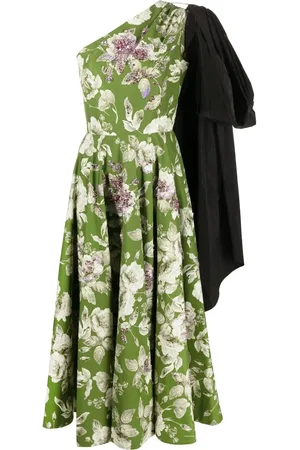 Erdem Asymmetric floral-print midi dress