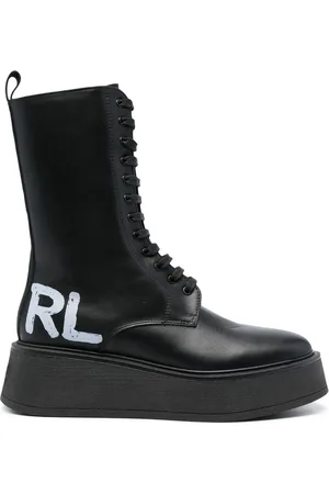 Karl Lagerfeld Logo-print combat boots
