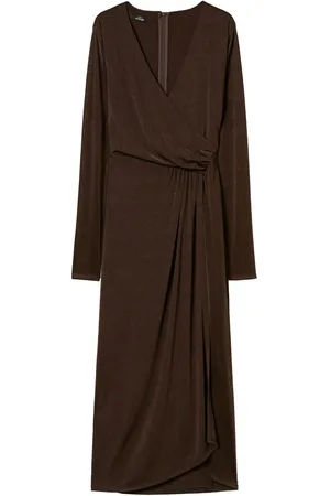 Twin-Set Side-draping jersey maxi dress