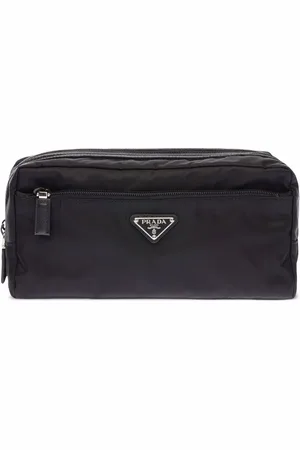 Prada Re-Nylon and leather travel pouch