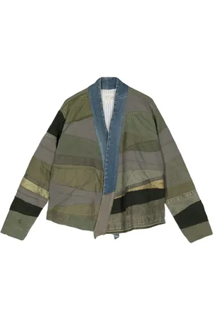 GREG LAUREN Shawl-collar patchwork jacket