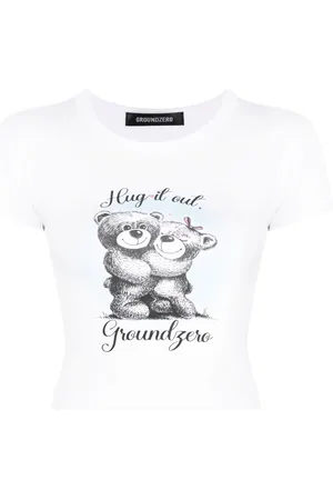 Ground Zero Slogan-print cotton cropped T-shirt