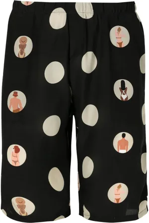 AMIR SLAMA Polka dot-print deck shorts