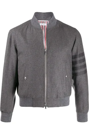 Thom Browne Tonal 4-Bar flannel blouson jacket