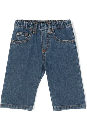 VERSACE Medusa-plaque cotton jeans