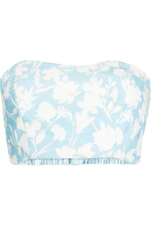 Bambah Lilly floral-print linen tube top