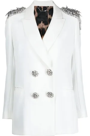 Philipp Plein Crystal-embellished double-breasted blazer