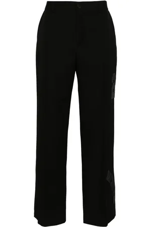 OFF-WHITE Straight-leg virgin wool trousers
