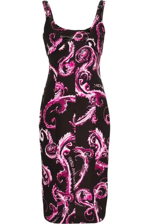 VERSACE Chromo Couture-print midi dress
