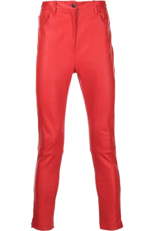 ROMEO HUNTE Slim-fit leather trousers