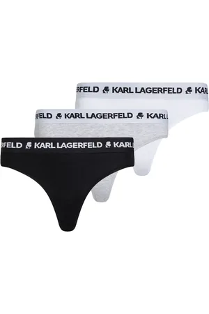 Karl Lagerfeld Logo-waistband thongs (pack of three)
