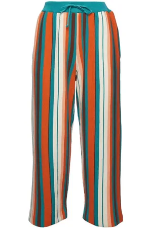 La DoubleJ Vertical-stripe cropped trousers