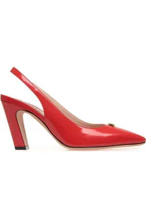 Bally Emblem-plaque slingback leather pumps