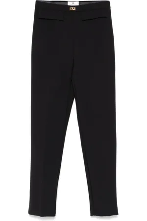 Elisabetta Franchi Logo-plaque slim-fit trousers