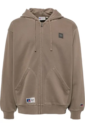 Chocoolate X Russell Athletic logo zip fastening hoodie