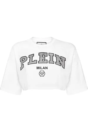 Philipp Plein Logo-embellished cotton crop top