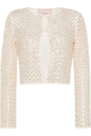 Twin-Set Beaded mesh cardigan