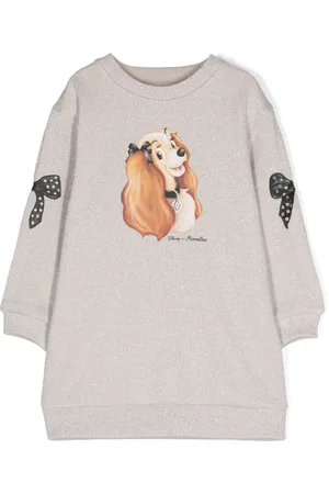 MONNALISA X Disney graphic-print lurex dress