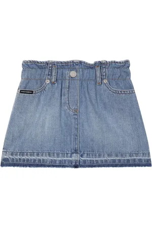 Dolce & Gabbana Logo-plaque denim skirt