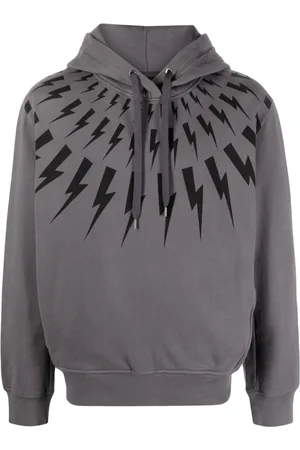 Neil Barrett Thunderbolt-print cotton hoodie