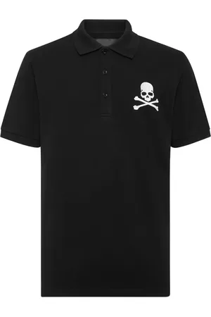 Philipp Plein Skull-embroidered cotton polo shirt